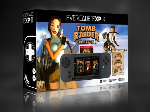 Evercade EXP-R Handheld Console with Tomb Raider 1, 2, and 3